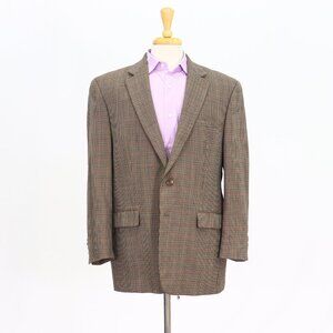 Ralph Lauren 44R Brown Blazer Sport Coat Jacket 2-Button Houndstooth T482